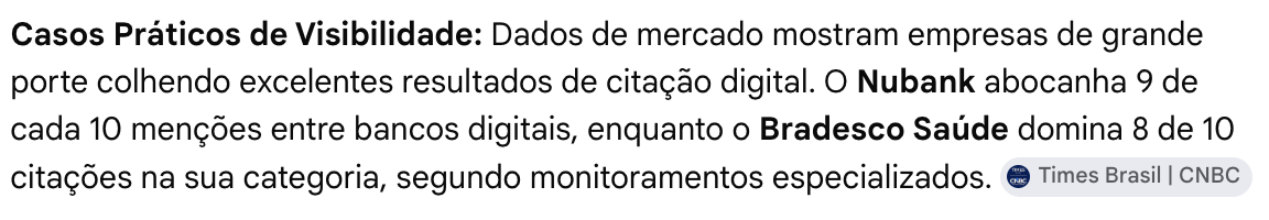 Dado: Nubank abocanha 9 de cada 10 menções entre bancos digitais e Bradesco Saúde domina 8 de 10 citações no seu segmento